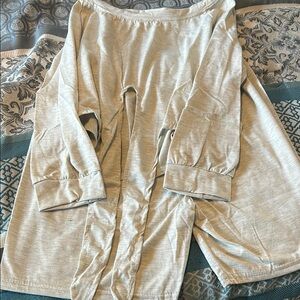 Light Gray Off-Shoulder Top